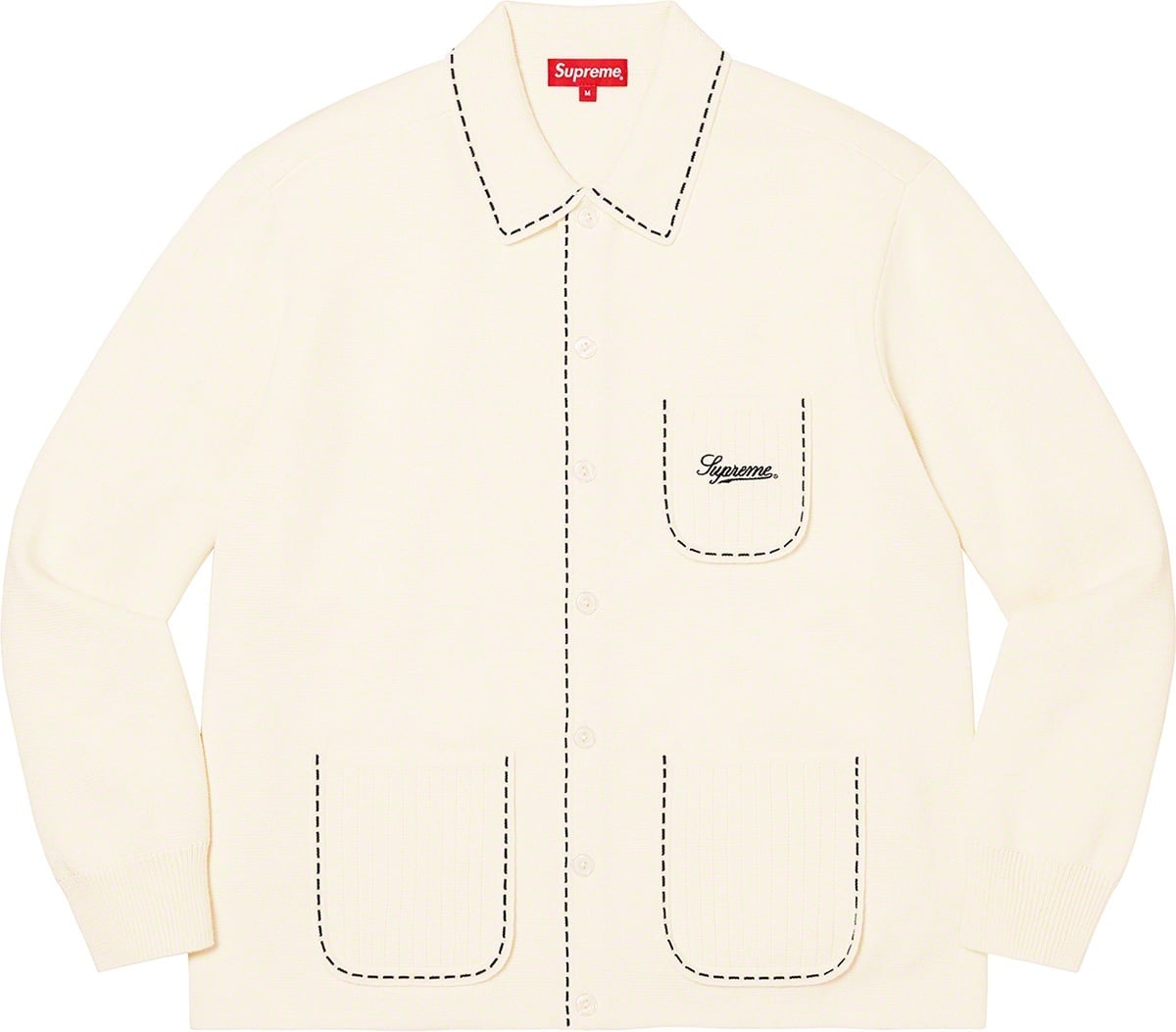 Contrast Stitch Button Up Sweater view 4